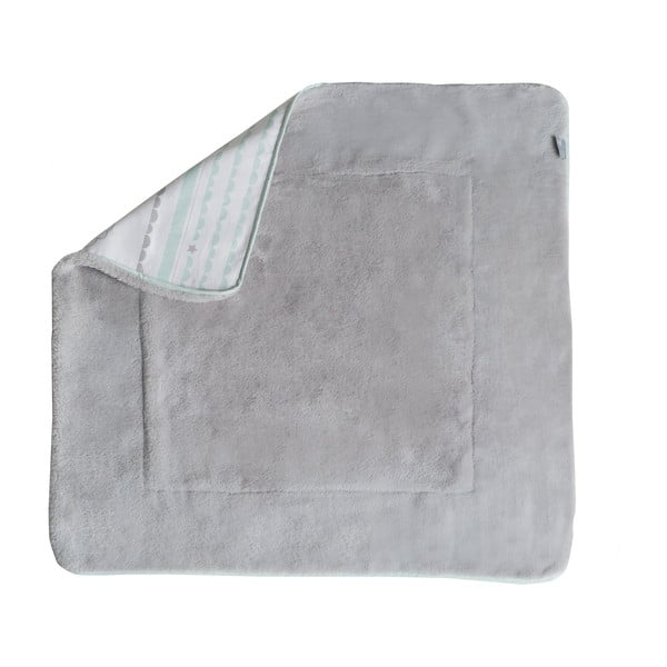 Biela/v mentolovej farbe detská deka z mikroplyšu 80x80 cm Happy Cloud – Roba-image-2