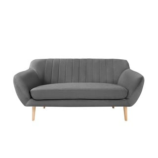 Sivá zamatová pohovka Mazzini Sofas Sardaigne, 158 cm