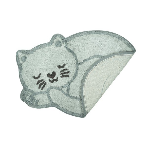 Svetlomodrý bavlnený detský koberec 43x60 cm Sleeping Cat – Sass & Belle-image-1
