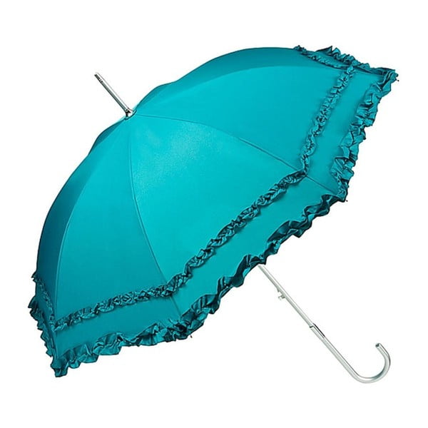 Tmavotyrkysový dáždnik s rúčkou Von Lilienfeld Plain Mary, ø 90 cm