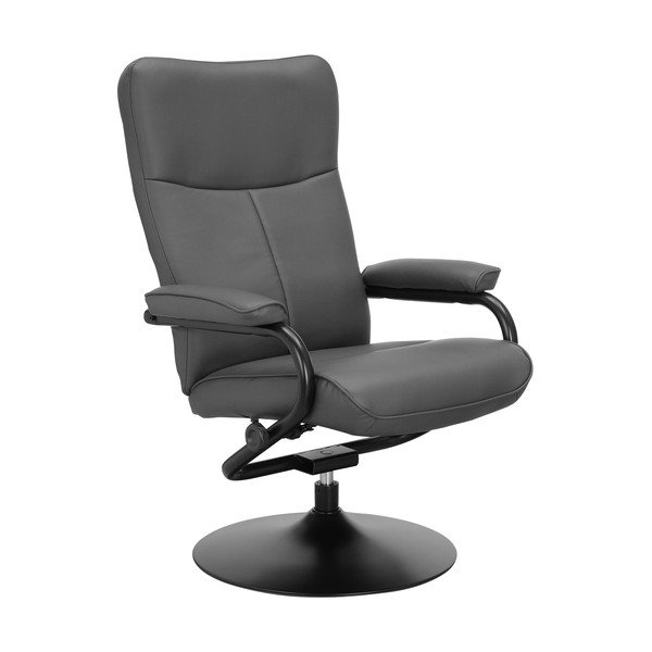 Sivé relaxačné kreslo s podnožkou z imitácie kože Istad – Støraa-image-3