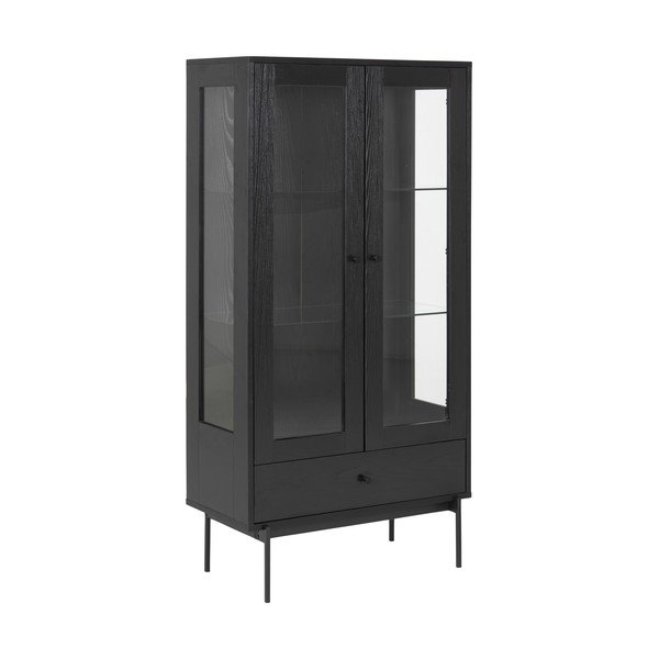 Čierna vitrína v dekore jaseňa 75x152 cm Angus – Actona-image-2
