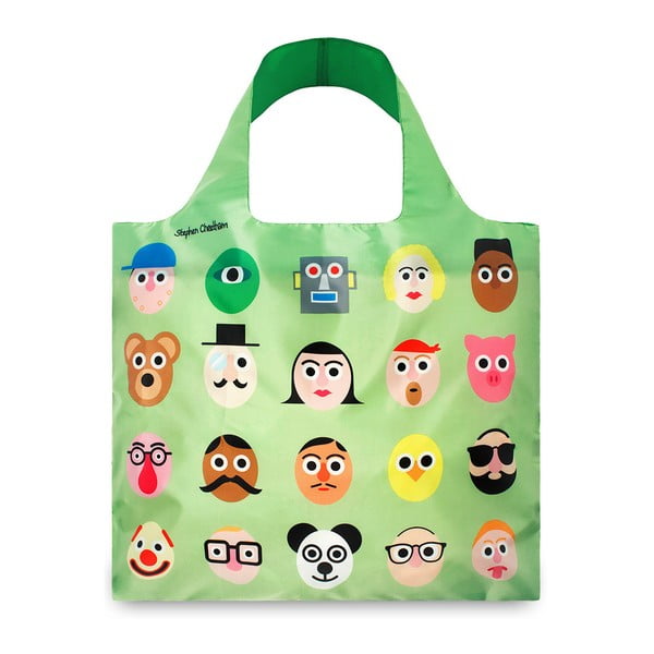 Skladacia nákupná taška s kapsičkou LOQI Faces