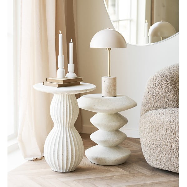 Kamenný okrúhly odkladací stolík ø 36 cm Blackburn – House Nordic-image-1