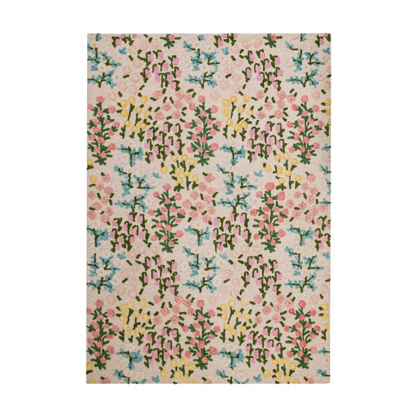 Krémový ručne tkaný vlnený koberec 200x290 cm Emilia Floral – Flair Rugs