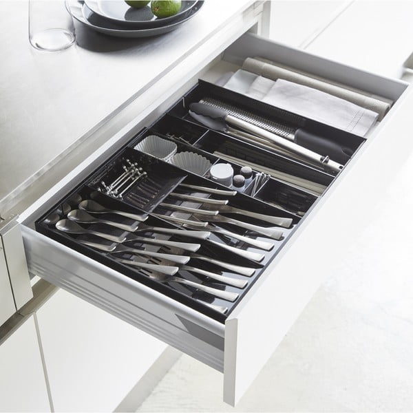 Čierny plastový príborník do zásuvky 47.5 x 35 cm - YAMAZAKI-image-1