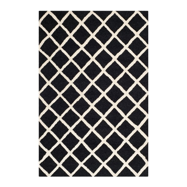 Vlnený koberec Sophie Black, 121 × 182 cm