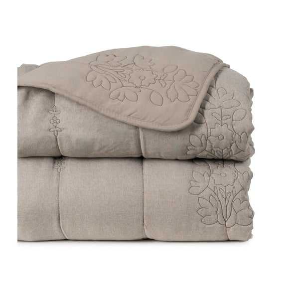 Taupe prešívaný pléd 240x260 cm – Ixia