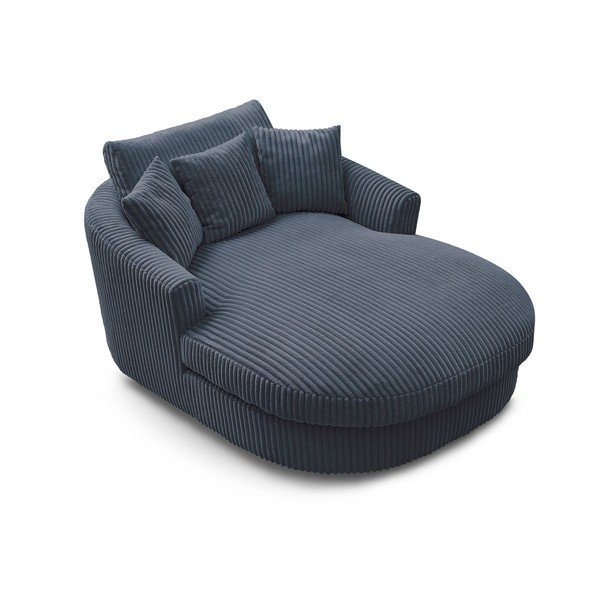 Tmavomodré menčestrové kreslo Belem – Bobochic Paris-image-4