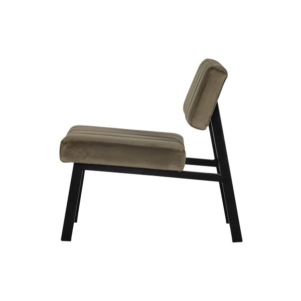 Khaki zelené kreslo so zamatovým polstrovaním WOOOD Kaja-image-3