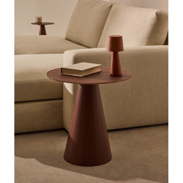 Okrúhly odkladací stolík so sklenenou doskou ø 50 cm Wilshire – Kave Home-image-1