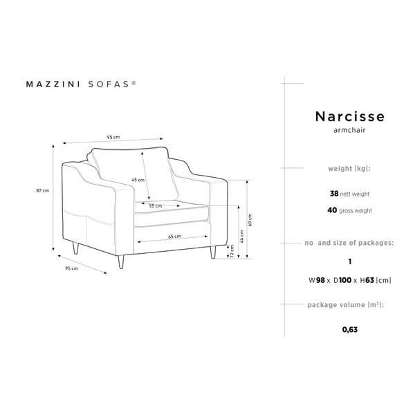 Béžové kreslo Mazzini Sofas Narcisse-image-1