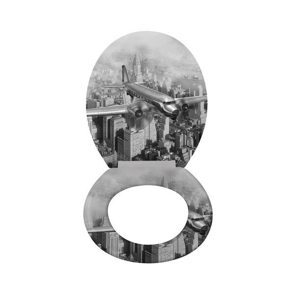 WC sedadlo s jednoduchým zatváraním Wenko Old Time Plane, 45,5 × 38 cm-image-1