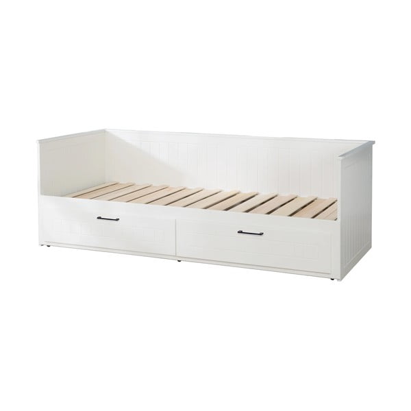 Biela detská posteľ s výsuvným lôžkom a úložným priestorom 90/180x200 cm Sylt – Roba