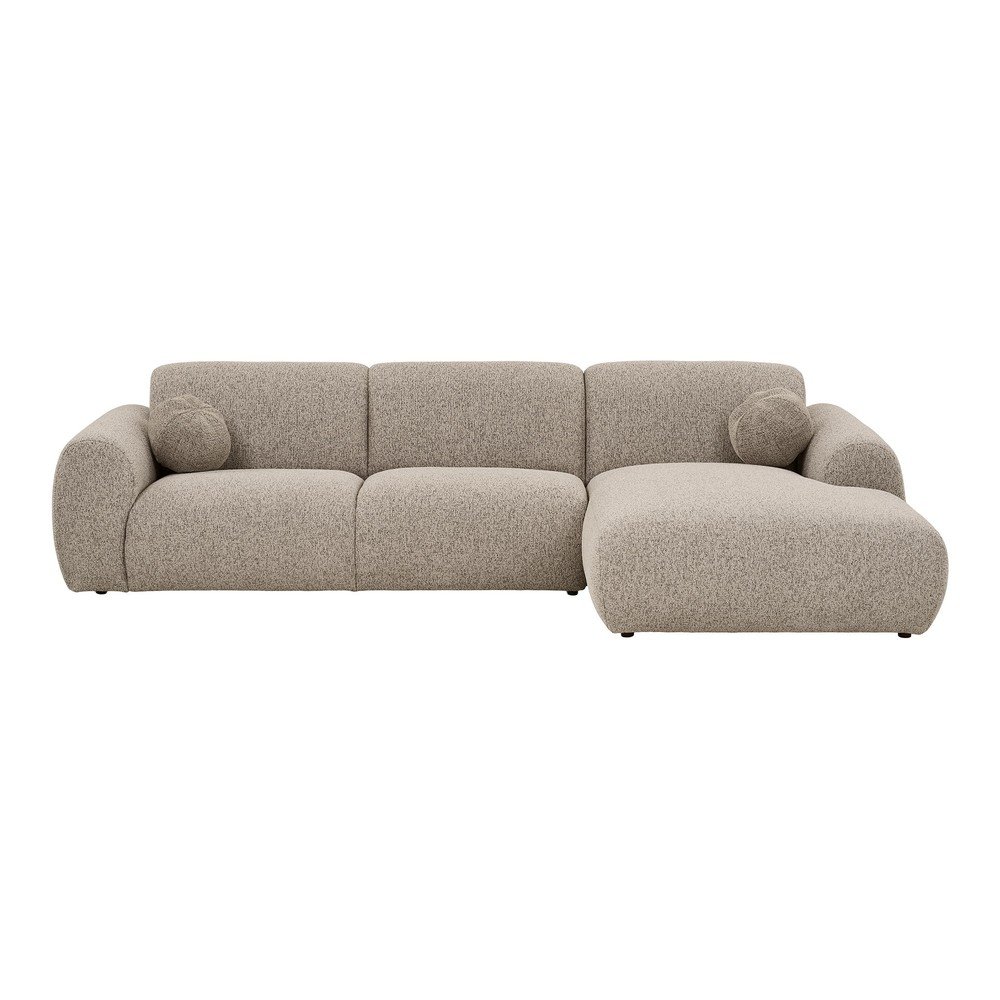E-shop Sivobéžová rohová pohovka (pravý roh/s leňoškou) Clyde – House Nordic