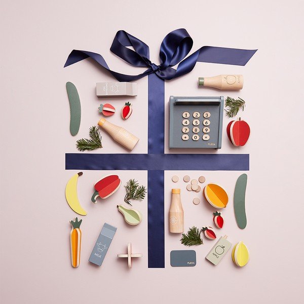 Drevený detský hrací set Flexa Play Fish & meat-image-1