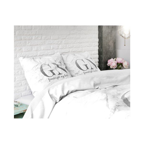 Bavlnené obliečky na dvojlôžko so strieborným nápisom Sleeptime Good Night, 240 × 220 cm-image-3