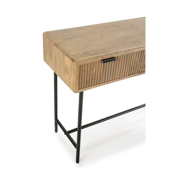 Konzolový stolík z mangového dreva v prírodnej farbe 38x100 cm Mundra – MOME-image-3