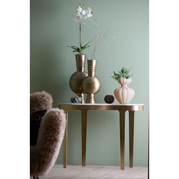 Konzolový stolík s mramorovou doskou v bronzovej farbe/taupe 40x110 cm Giulio – Light & Living-image-2