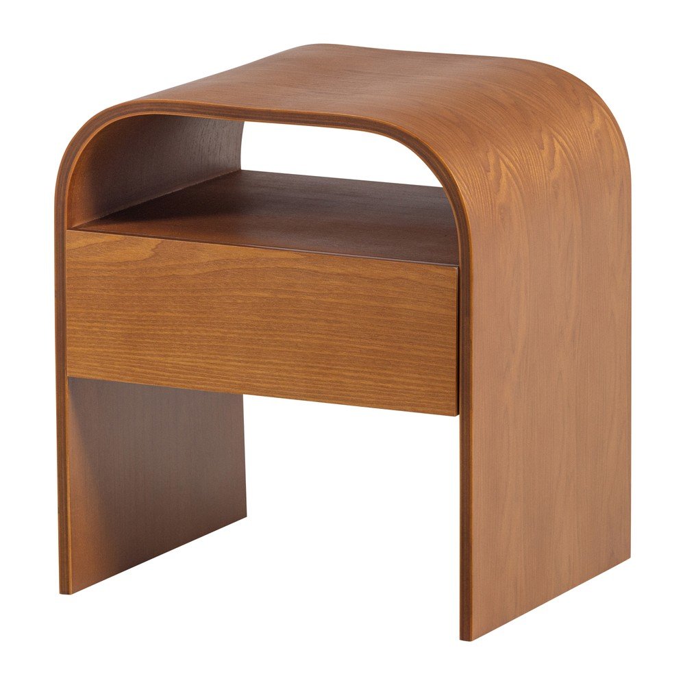 Nočný stolík s poličkami v prírodnej farbe Momo – WOOOD