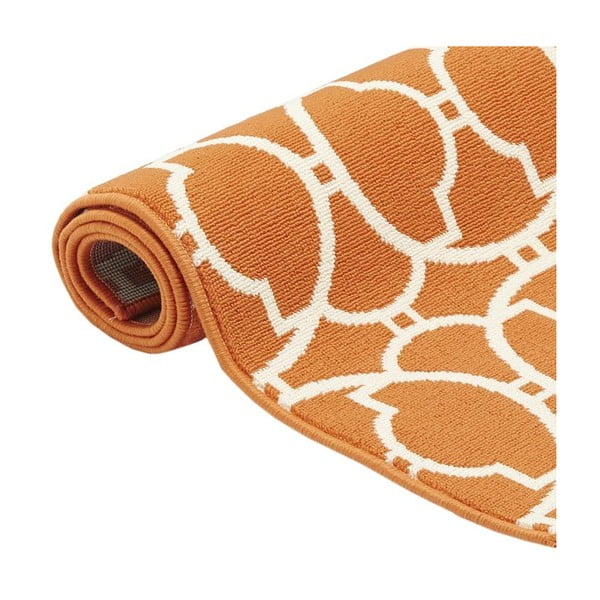 Oranžový vonkajší koberec Floorita Interlaced, 133 x 190 cm-image-3