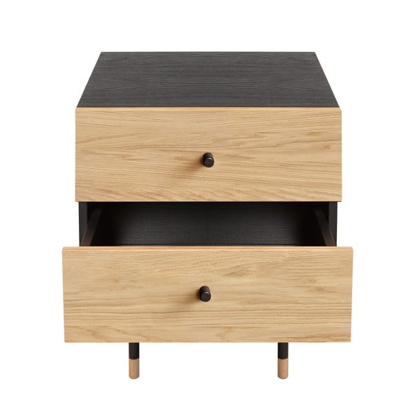 Nočný stolík v dekore duba v prírodnej farbe Jugend – Woodman-image-2