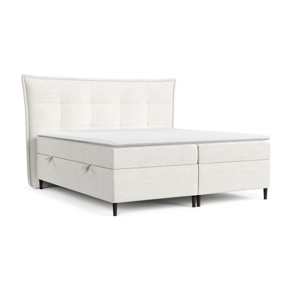Krémovobiela boxspring posteľ s úložným priestorom 180x200 cm Sinai – Maison de Rêve
