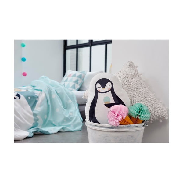 Vankúšik z čistej bavlny Happynois Penguin, 40 × 30 cm-image-2