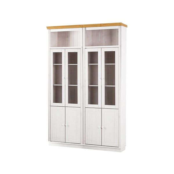 Biela vitrína z borovicového dreva 148x223 cm Anita – Støraa-image-1