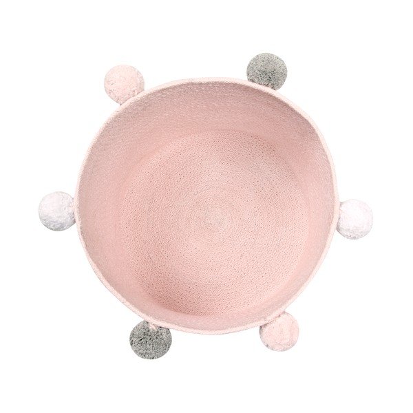 Svetloružový látkový detský kôš na hračky ø 30x30 cm Bubbly – Lorena Canals-image-3