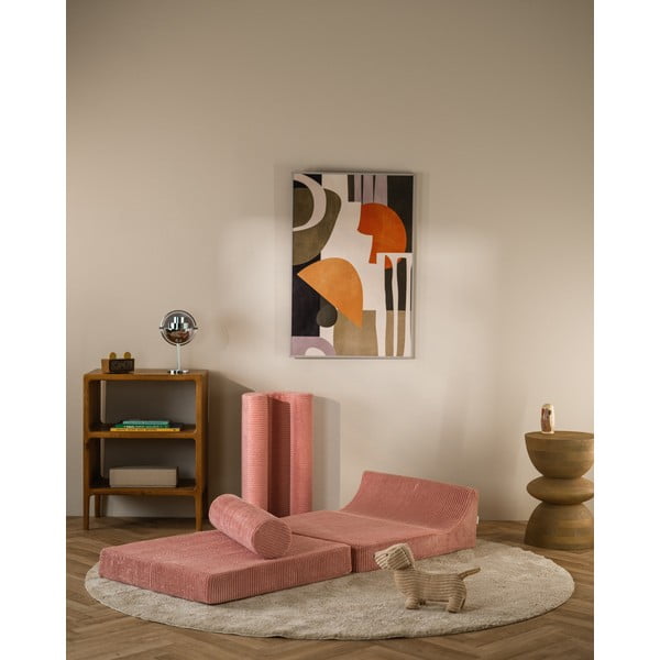 Ružové menčestrové detské kresielko Flipster – Wigiwama-image-1