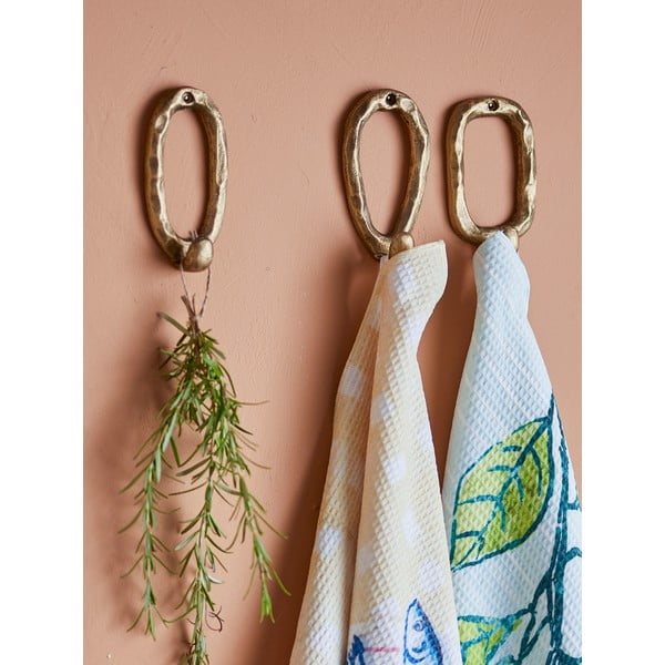 Kovové háčiky v zlatej farbe v súprave 3 ks Cias – Bloomingville-image-1