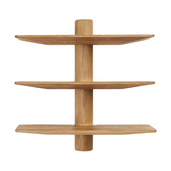 Poschodová polica z dubového dreva v svetlo prírodnej farbe 55 cm Calcata – House Nordic-image-3