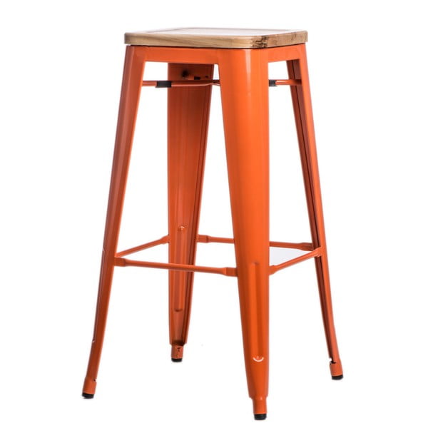 Oranžová barová stolička D2 Paris Ash Wood