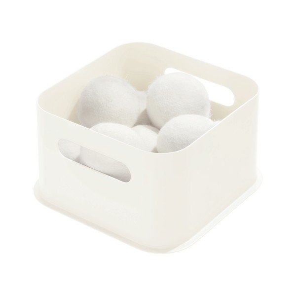 Biely úložný box iDesign Eco Handled, 21,3 x 21,3 cm-image-1