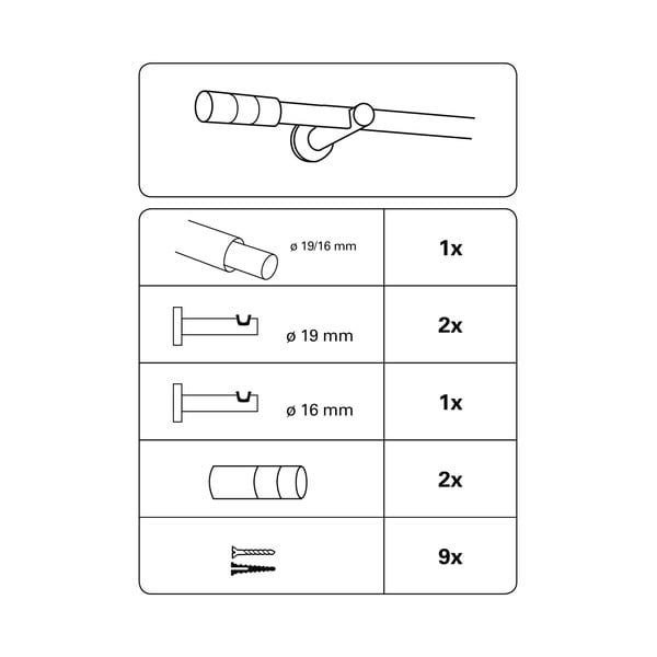 Kovová roztiahnuteľná garniža 190 - 340 cm Kreta - Gardinia-image-4