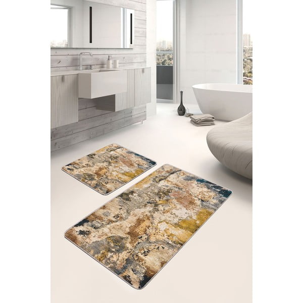 Hnedo-béžové kúpeľňové predložky v súprave 2 ks 60x100 cm – Mila Home
