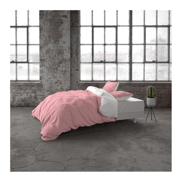 Ružové bavlnené obliečky na jednolôžko Primaviera Deluxe Tone, 140 × 220 cm