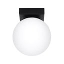 Čierne stropné svietidlo so skleneným tienidlom ø 12 cm Umerta – Sollux