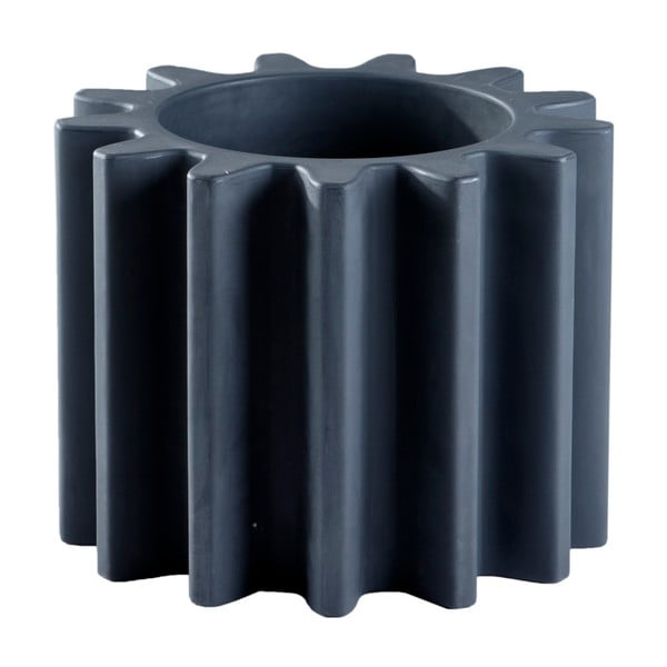 Čierny kvetináč/stolička Slide Gear, 55 x 43 cm