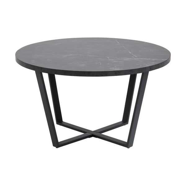 Čierny konferenčný stôl s doskou v mramorovom dekore Actona Amble, ⌀ 77 cm-image-2