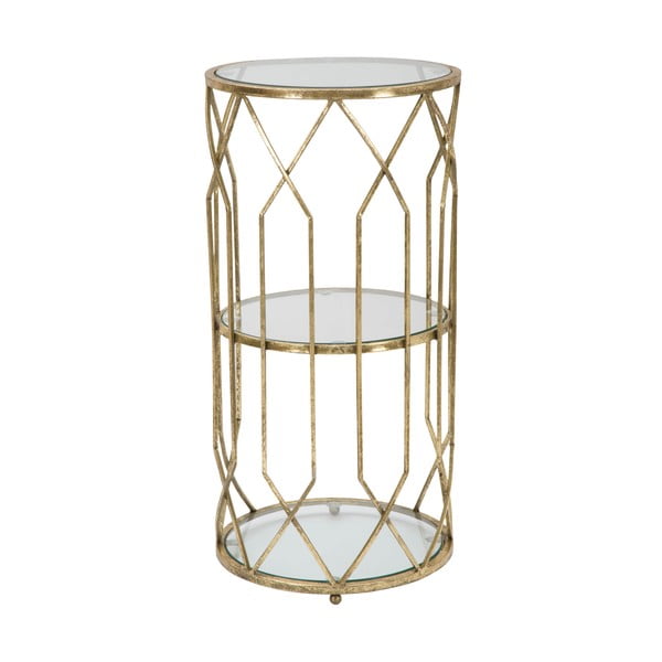 Okrúhly odkladací stolík so sklenenou doskou ø 35 cm Tunisi – Mauro Ferretti-image-3