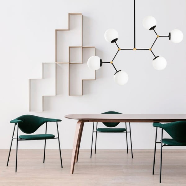 Čierne závesné svietidlo pre 6 žiaroviek Opviq lights Damar-image-4