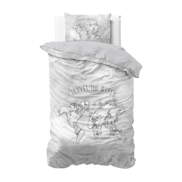 Bavlnené obliečky na jednolôžko Sleeptime World, 140 × 220 cm