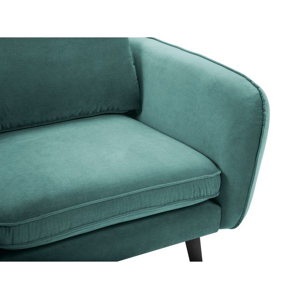 Petrolejovomodré zamatové kreslo s čiernymi nohami Kooko Home Lento-image-4