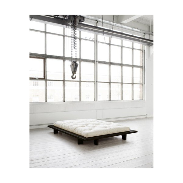 Dvojlôžková posteľ z borovicového dreva s matracom Karup Design Japan Comfort Mat Black/Natural, 140 × 200 cm-image-3