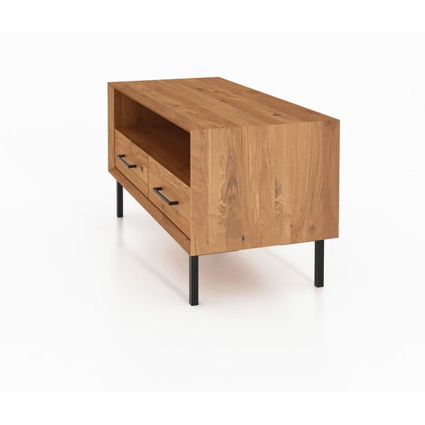 TV stolík z dubového dreva v prírodnej farbe 90x50 cm Abies - The Beds-image-3