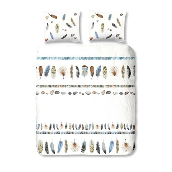 Biele bavlnené posteľné obliečky Good Morning Boho, 140 × 200 cm