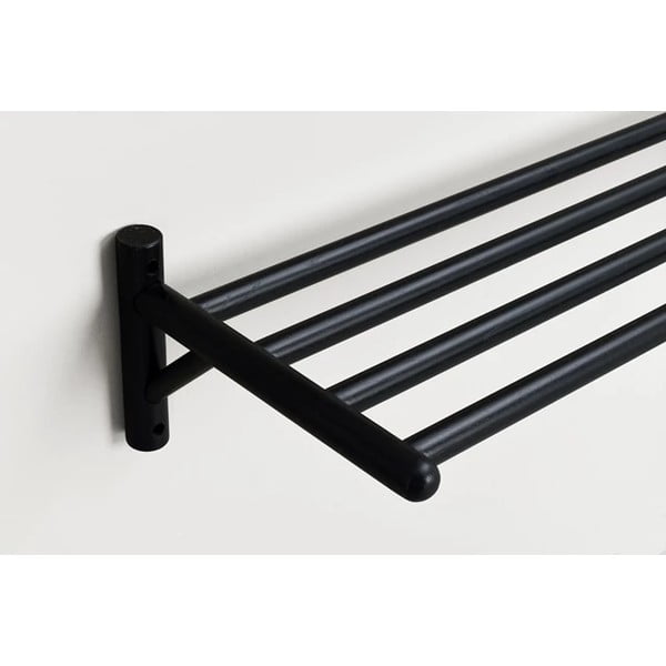 Čierna závesná polica na topánky z dubového dreva Milford - Rowico-image-1