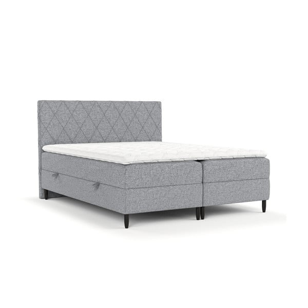 Sivá boxspring posteľ s úložným priestorom 180x200 cm Gwen – Maison de Rêve